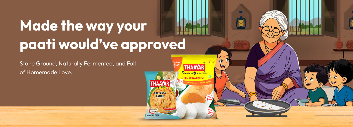 Advertisement with a family at a table, featuring Thums Up products, in a warm indoor setting.